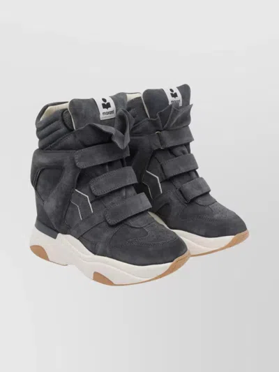Isabel Marant Suede High-top Wedge Sneakers In Multi