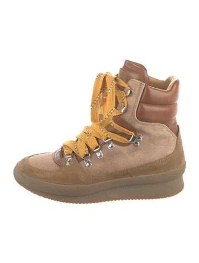 Pre-owned Isabel Marant Suede Hiking Boots In Neutral