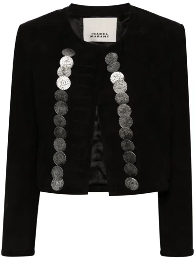 Isabel Marant Camila Suede Jacket In Black