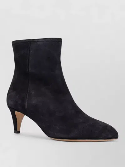 Isabel Marant Suede Kitten Heel Pointed Toe Boots In Blue