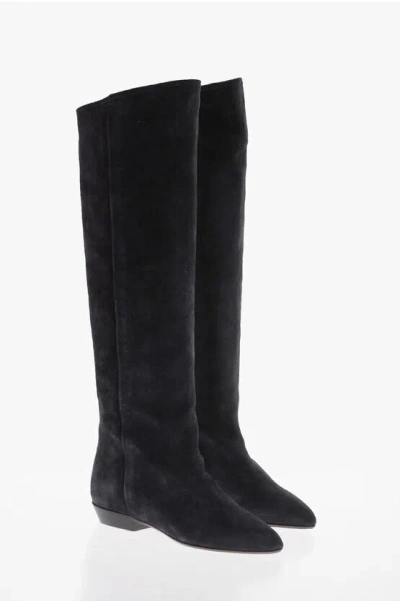 ISABEL MARANT SUEDE KNEE-LENGHT CITY BOOTS