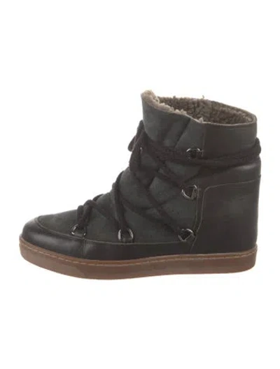 Pre-owned Isabel Marant Suede Lace-up Boots In Black
