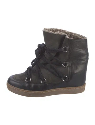 Pre-owned Isabel Marant Suede Lace-up Boots In Black