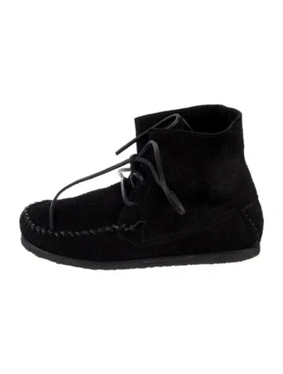 Pre-owned Isabel Marant Suede Lace-up Boots In Black