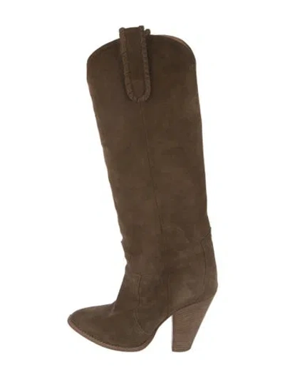 Pre-owned Isabel Marant Suede Lace-up Boots In Green