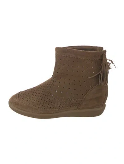 Pre-owned Isabel Marant Suede Lasercut Accents Boots In Brown