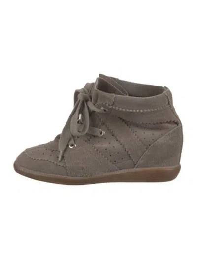 Pre-owned Isabel Marant Suede Lasercut Accents Boots In Grey
