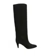 Isabel Marant Womens Black Laspi Suede Leather Knee-high Boots Eur 36 / 3 Uk In Black