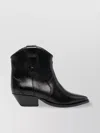 Isabel Marant Suede Leather Boots With Angled Block Heel In Black