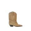 Isabel Marant Duerto Embroidered Suede Cowboy Boots In Nude