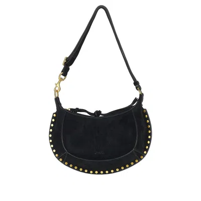 Isabel Marant Suede Leather Oskan Moon Bag In Black