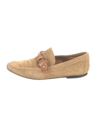 Pre-owned Isabel Marant Suede Leather Trim Embellishment Loafers In Brown