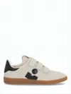 Isabel Marant Suede Low-top Sneakers With Velcro Straps In White
