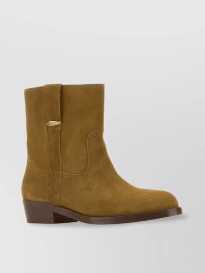 ISABEL MARANT SUEDE LYLIE ANKLE BOOTS WITH BLOCK HEEL