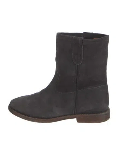 Pre-owned Isabel Marant Suede Moto Boots In Black