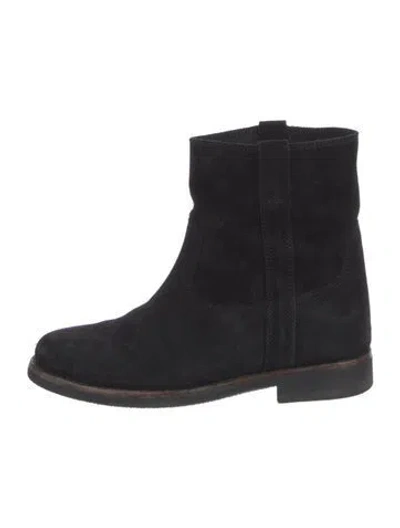 Pre-owned Isabel Marant Suede Moto Boots In Black