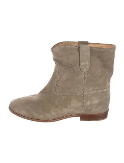 Pre-owned Isabel Marant Suede Moto Boots In Brown