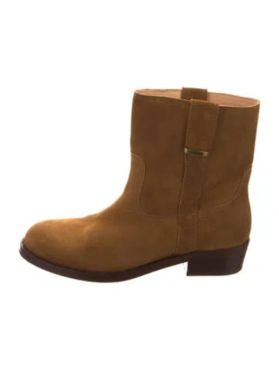 Pre-owned Isabel Marant Suede Moto Boots In Brown