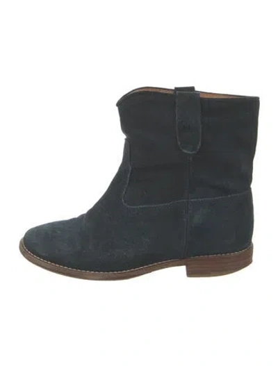 Pre-owned Isabel Marant Suede Moto Boots In Green