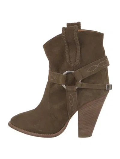 Pre-owned Isabel Marant Suede Moto Boots In Neutral