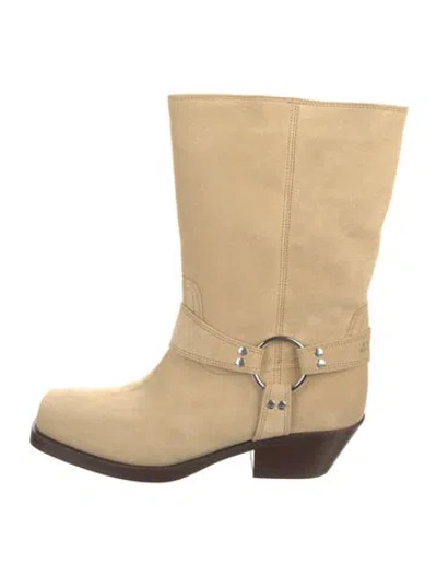 Pre-owned Isabel Marant Suede Moto Boots In Neutrals