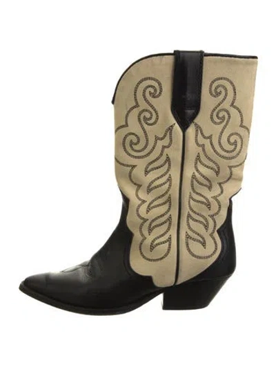 Pre-owned Isabel Marant Suede Patterned Western Boots