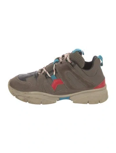 Pre-owned Isabel Marant Suede Printed Chunky Sneakers In Gray