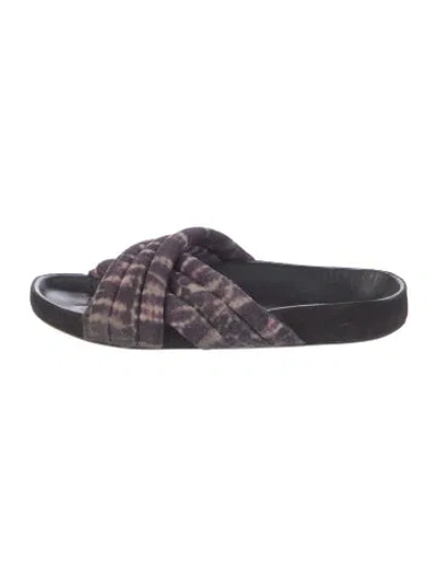 Pre-owned Isabel Marant Suede Printed Flats In Purple