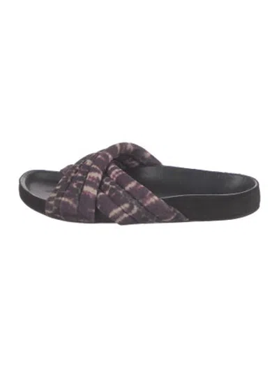 Pre-owned Isabel Marant Suede Printed Slides In Purple