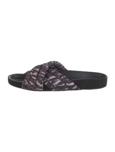 Pre-owned Isabel Marant Suede Printed Slippers In Purple