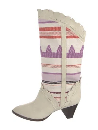 Pre-owned Isabel Marant Suede Printed Sock Boots In Purple