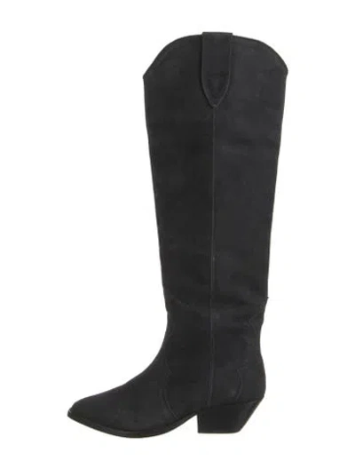 Pre-owned Isabel Marant Suede Riding Boots In Black