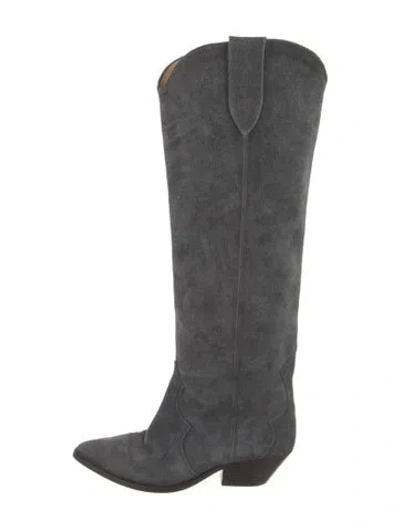 Pre-owned Isabel Marant Suede Riding Boots In Gray