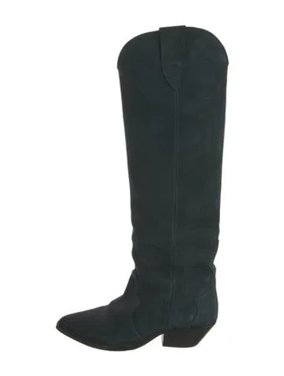 Pre-owned Isabel Marant Suede Riding Boots In Green
