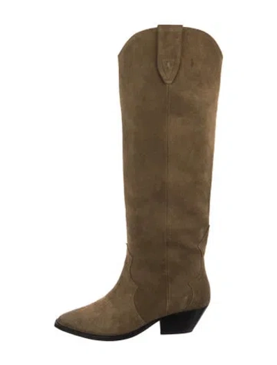 Pre-owned Isabel Marant Suede Riding Boots In Green