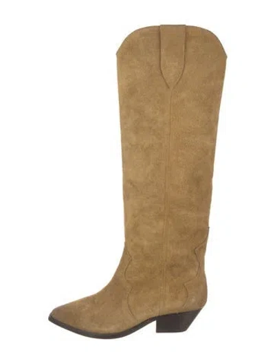 Pre-owned Isabel Marant Suede Riding Boots In Neutral
