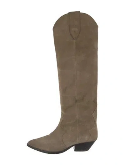 Pre-owned Isabel Marant Suede Riding Boots In Neutral