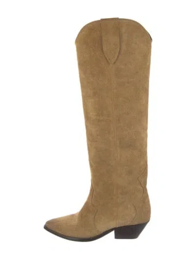 Pre-owned Isabel Marant Suede Riding Boots In Neutral