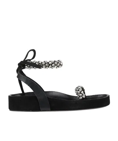 Isabel Marant Suede Sandals In Black