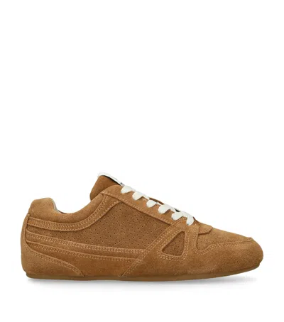 Isabel Marant Senny Perforated Suede Sneakers In Brown