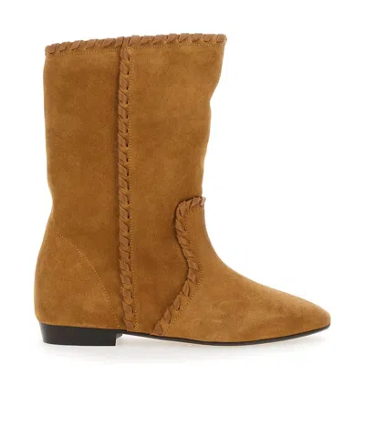 Isabel Marant Suede Short Boots In Brown