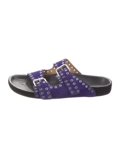 Pre-owned Isabel Marant Suede Slides In Blue