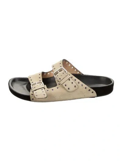 Pre-owned Isabel Marant Suede Slides In Neutral