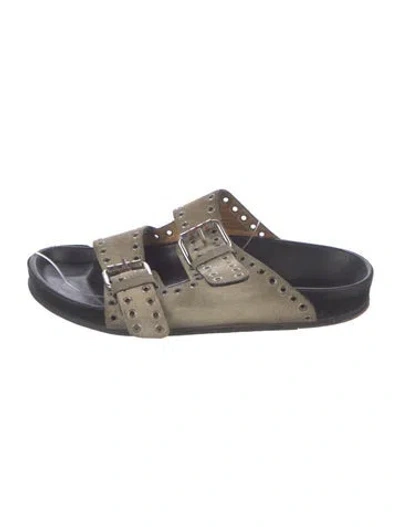 Pre-owned Isabel Marant Suede Slides In Neutrals