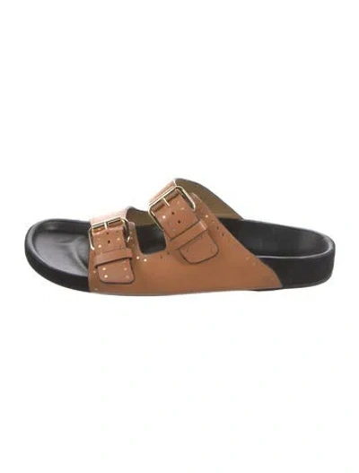 Pre-owned Isabel Marant Suede Slides In Orange