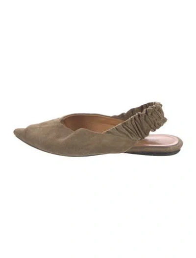 Pre-owned Isabel Marant Suede Slingback Flats In Neutral