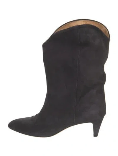 Pre-owned Isabel Marant Suede Slouch Boots In Black