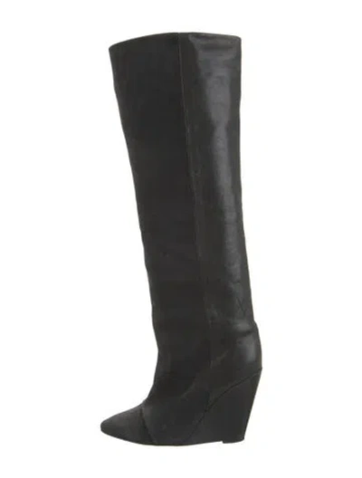 Pre-owned Isabel Marant Suede Slouch Boots In Black