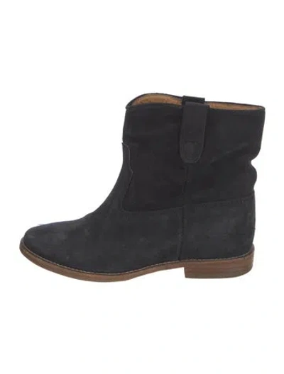 Pre-owned Isabel Marant Suede Slouch Boots In Blue