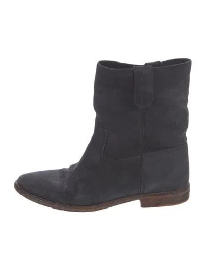 Pre-owned Isabel Marant Suede Slouch Boots In Blue